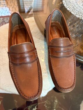 Alfani Brown Leather Penny Loafers